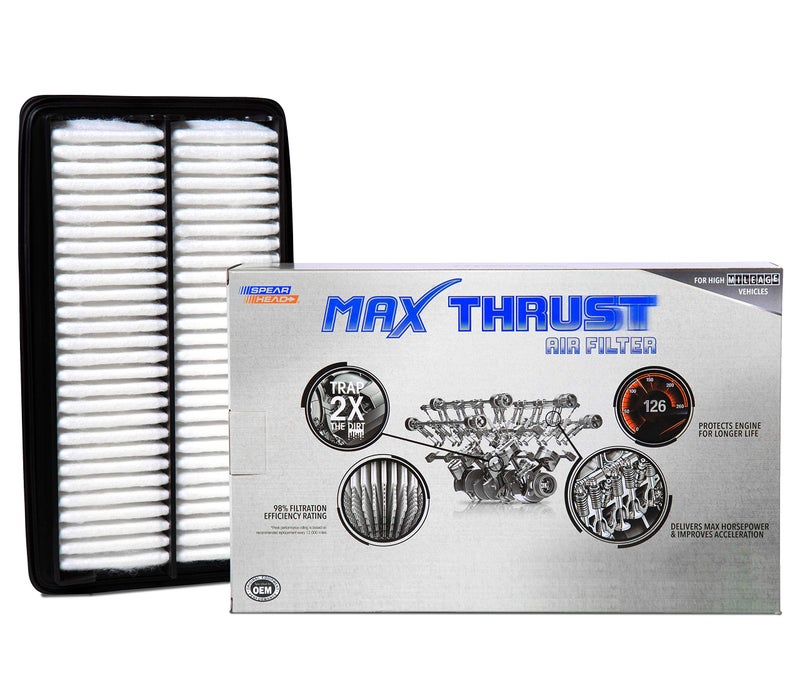 SPEARHEAD فلتر هواء محرك Spearhead MPG Defense Max Thrust Engine لجميع المركبات التي قطعت مسافة طويلة، يناسب مثل صانع المعدات الأصلية ويستعيد MPG والتسارع (MT-061) - Image 1